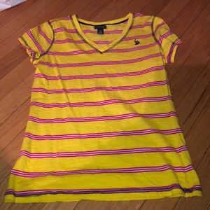 Yellow and pink polo T-shirt